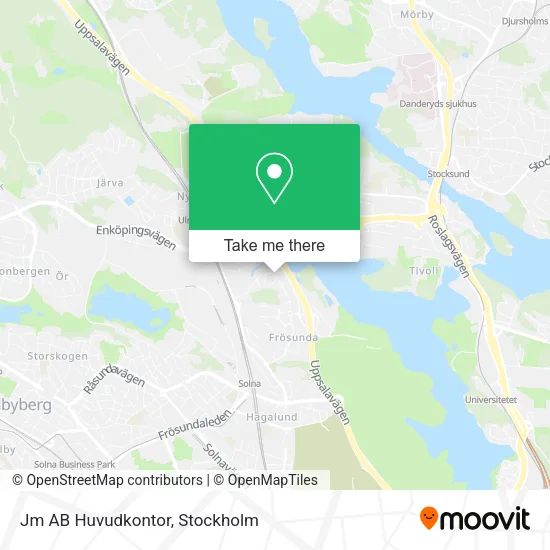 Jm AB Huvudkontor map