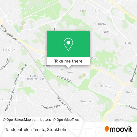 Tandcentralen Tensta map