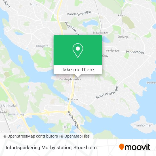 Infartsparkering Mörby station map