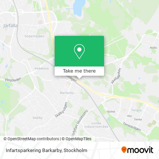 Infartsparkering Barkarby map