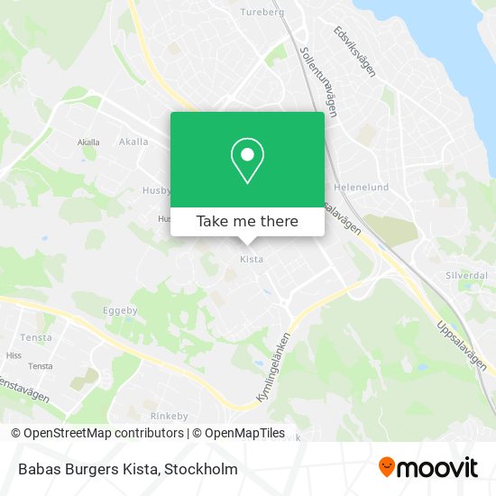 Babas Burgers Kista map