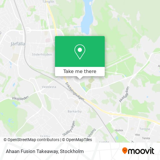 Ahaan Fusion Takeaway map