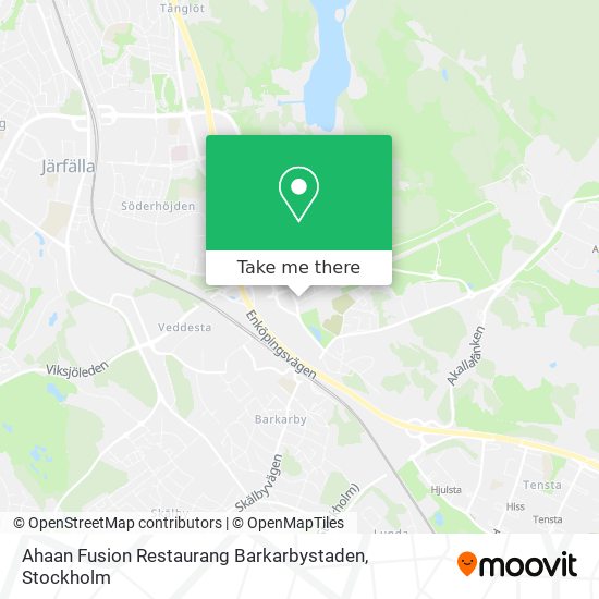 Ahaan Fusion Restaurang Barkarbystaden map