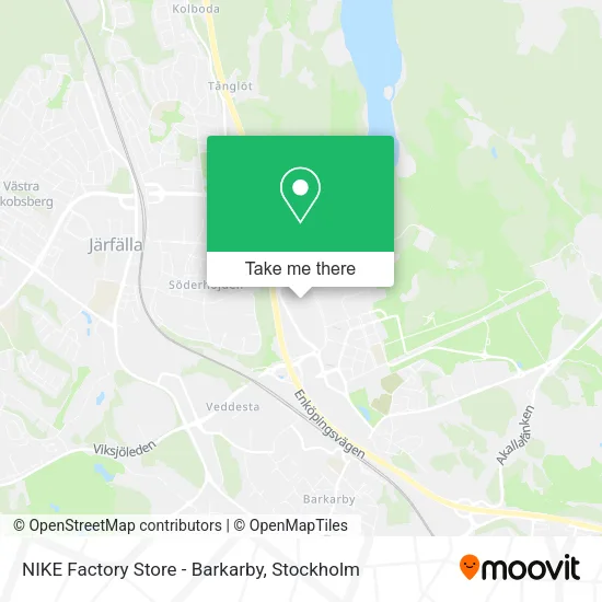 NIKE Factory Store - Barkarby map