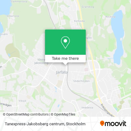 Tanexpress-Jakobsberg centrum map