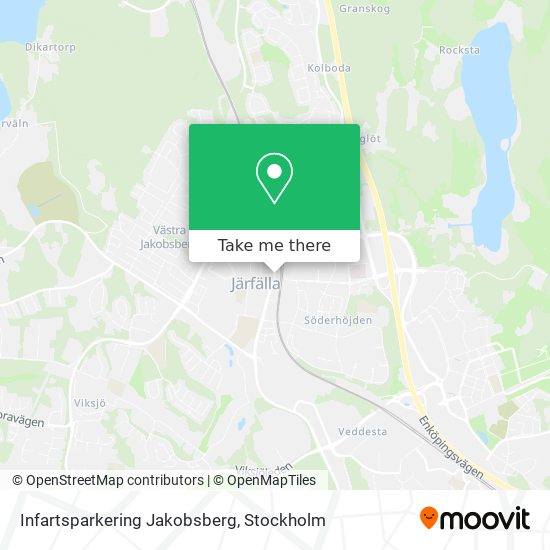 Infartsparkering Jakobsberg map