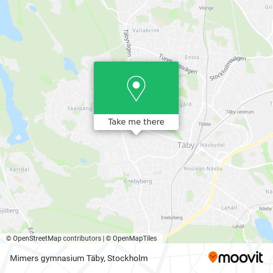 Mimers gymnasium Täby map