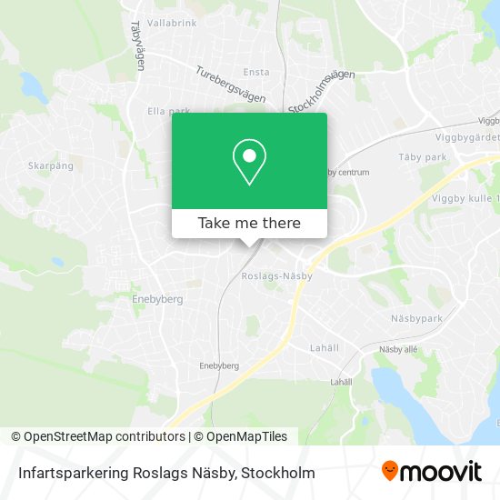 Infartsparkering Roslags Näsby map