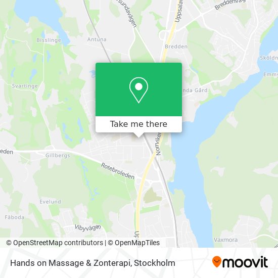 Hands on Massage & Zonterapi map