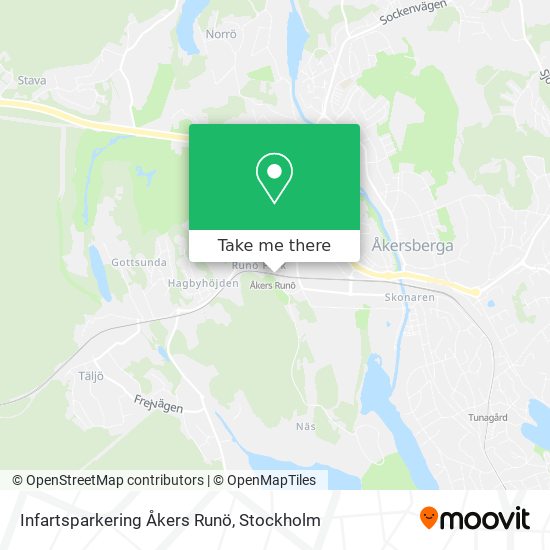 Infartsparkering Åkers Runö map
