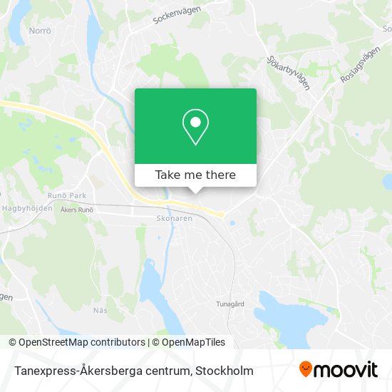 Tanexpress-Åkersberga centrum map