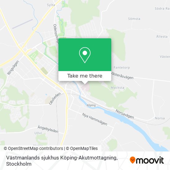 Västmanlands sjukhus Köping-Akutmottagning map
