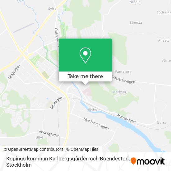 Köpings kommun Karlbergsgården och Boendestöd map