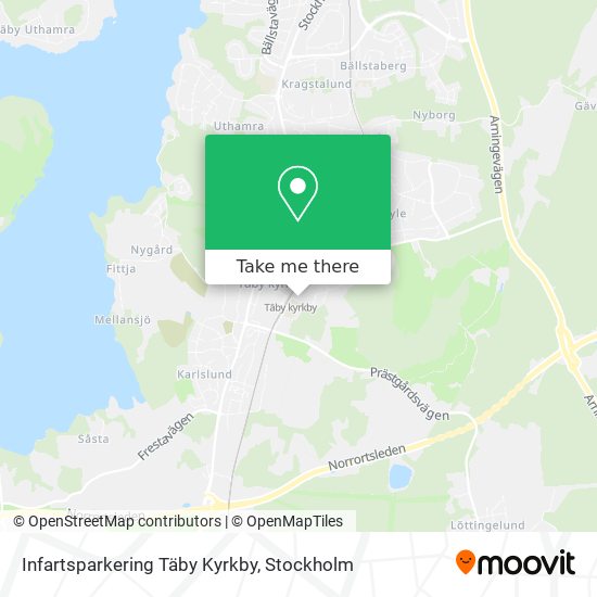 Infartsparkering Täby Kyrkby map