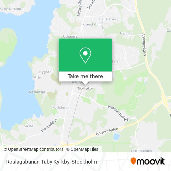 Roslagsbanan-Täby Kyrkby map