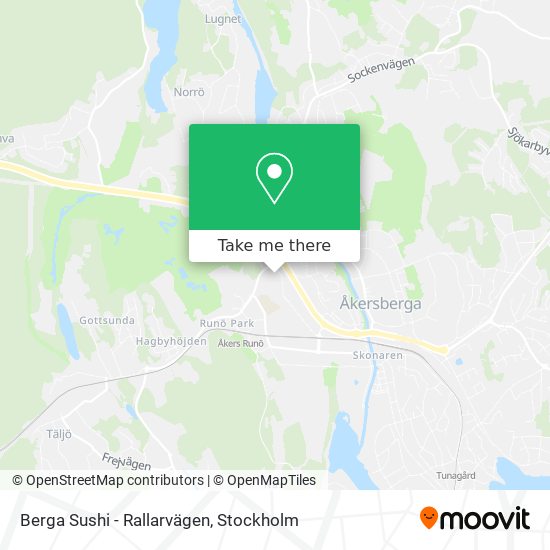 Berga Sushi - Rallarvägen map