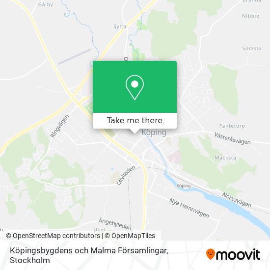 Köpingsbygdens och Malma Församlingar map