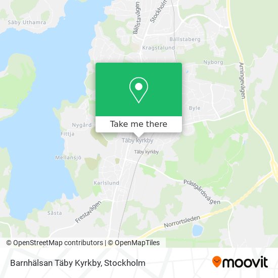 Barnhälsan Täby Kyrkby map