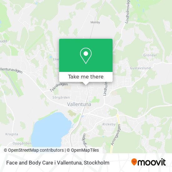 Face and Body Care i Vallentuna map