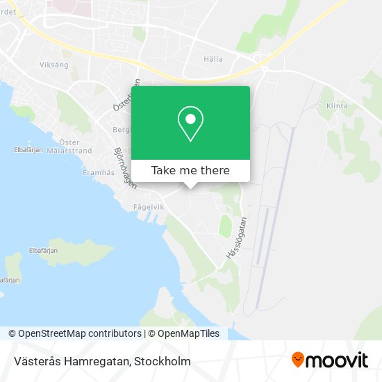 Västerås Hamregatan map