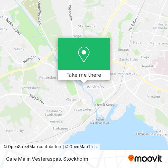 Cafe Malin Vesteraspas map