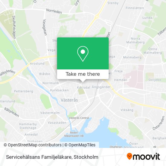 Servicehälsans Familjeläkare map