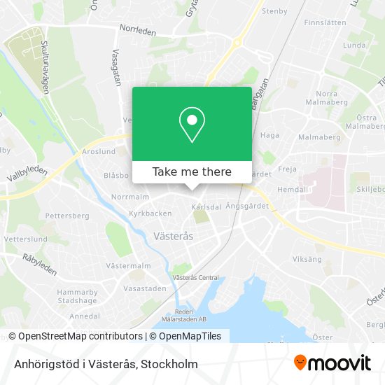 Anhörigstöd i Västerås map