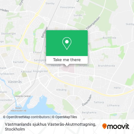 Västmanlands sjukhus Västerås-Akutmottagning map