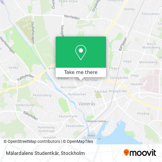 Mälardalens Studentkår map