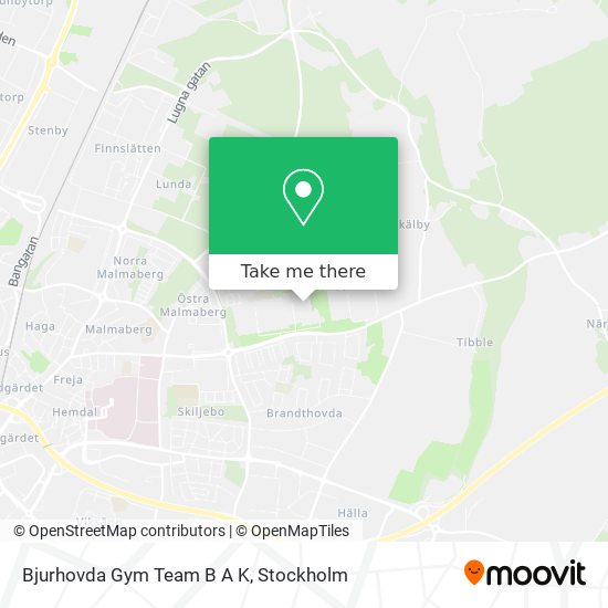 Bjurhovda Gym Team B A K map