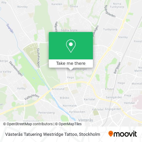 Västerås Tatuering Westridge Tattoo map