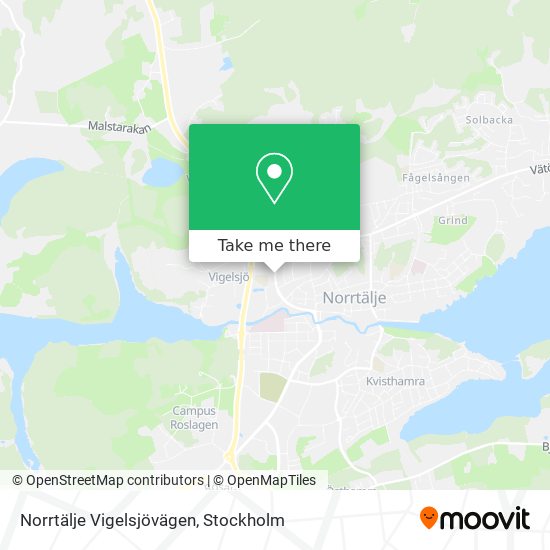 Norrtälje Vigelsjövägen map