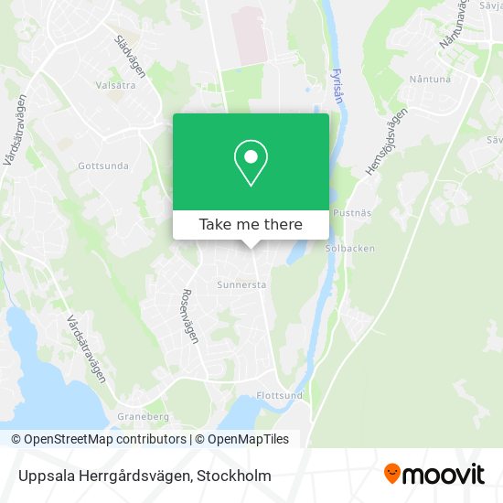 Uppsala Herrgårdsvägen map