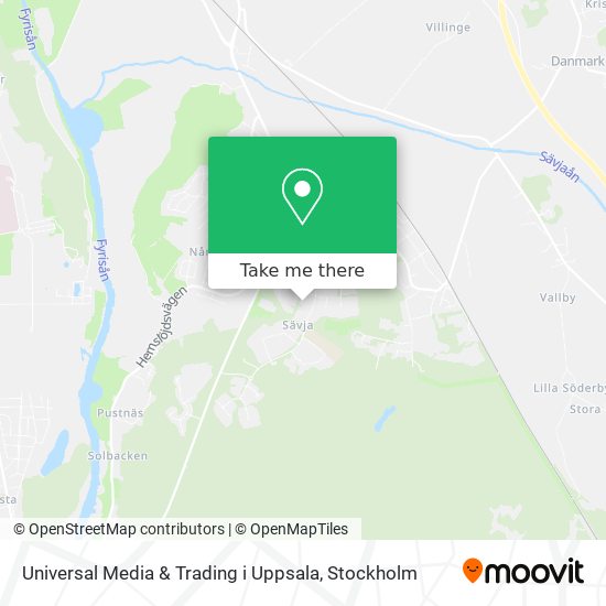 Universal Media & Trading i Uppsala map