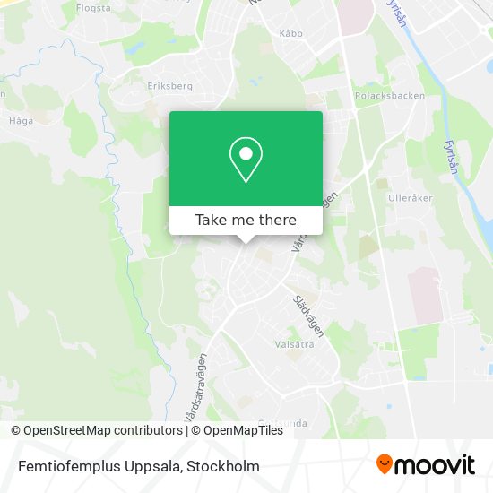 Femtiofemplus Uppsala map