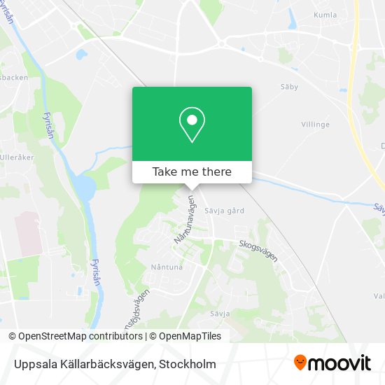 Uppsala Källarbäcksvägen map