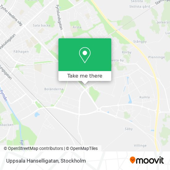 Uppsala Hanselligatan map