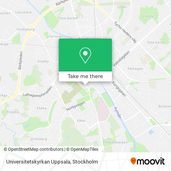 Universitetskyrkan Uppsala map