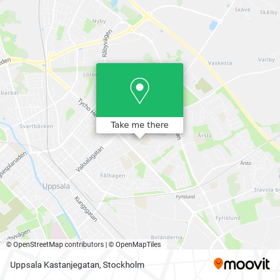 Uppsala Kastanjegatan map