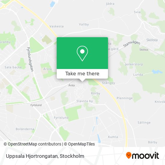 Uppsala Hjortrongatan map