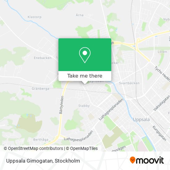 Uppsala Gimogatan map