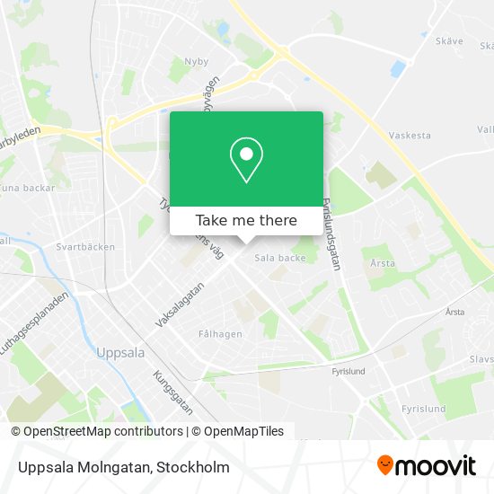 Uppsala Molngatan map