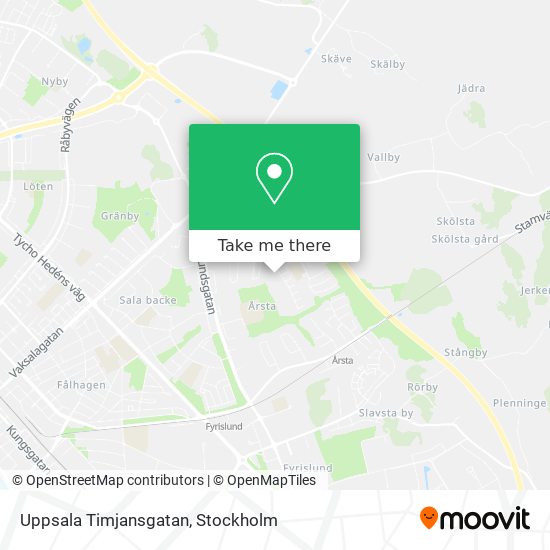 Uppsala Timjansgatan map
