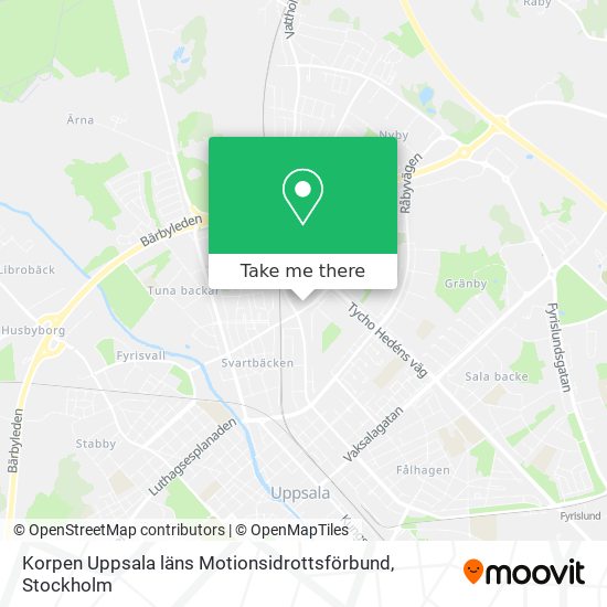 Korpen Uppsala läns Motionsidrottsförbund map