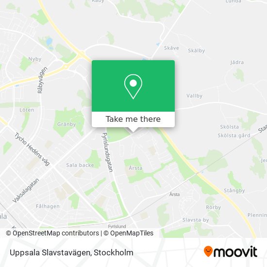 Uppsala Slavstavägen map