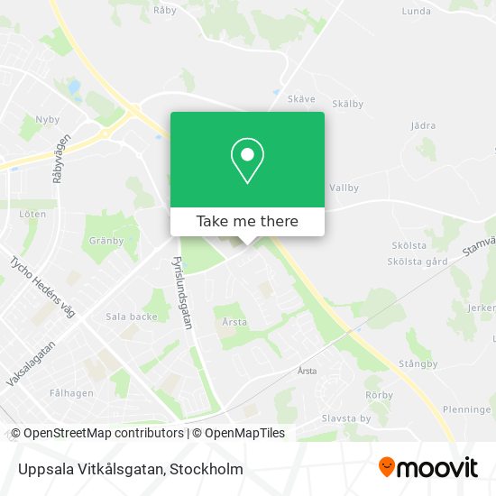 Uppsala Vitkålsgatan map