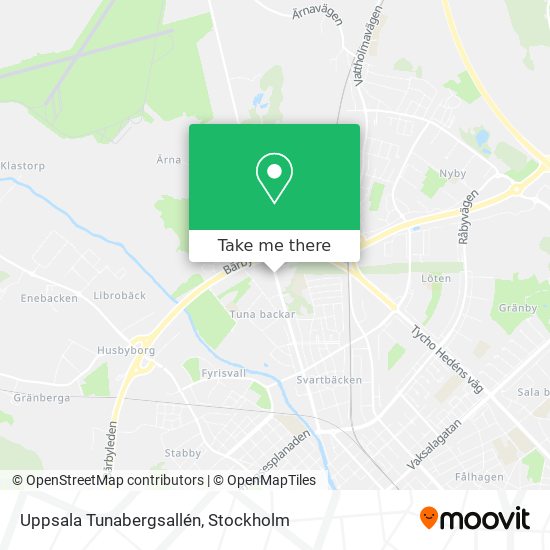 Uppsala Tunabergsallén map