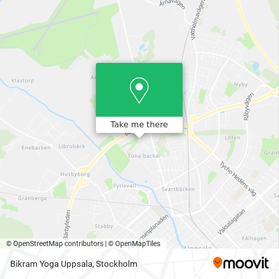 Bikram Yoga Uppsala map