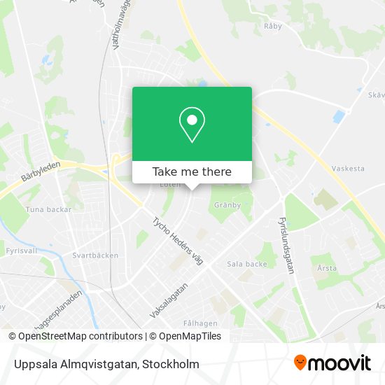 Uppsala Almqvistgatan map