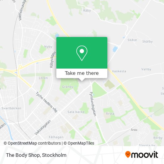 The Body Shop map